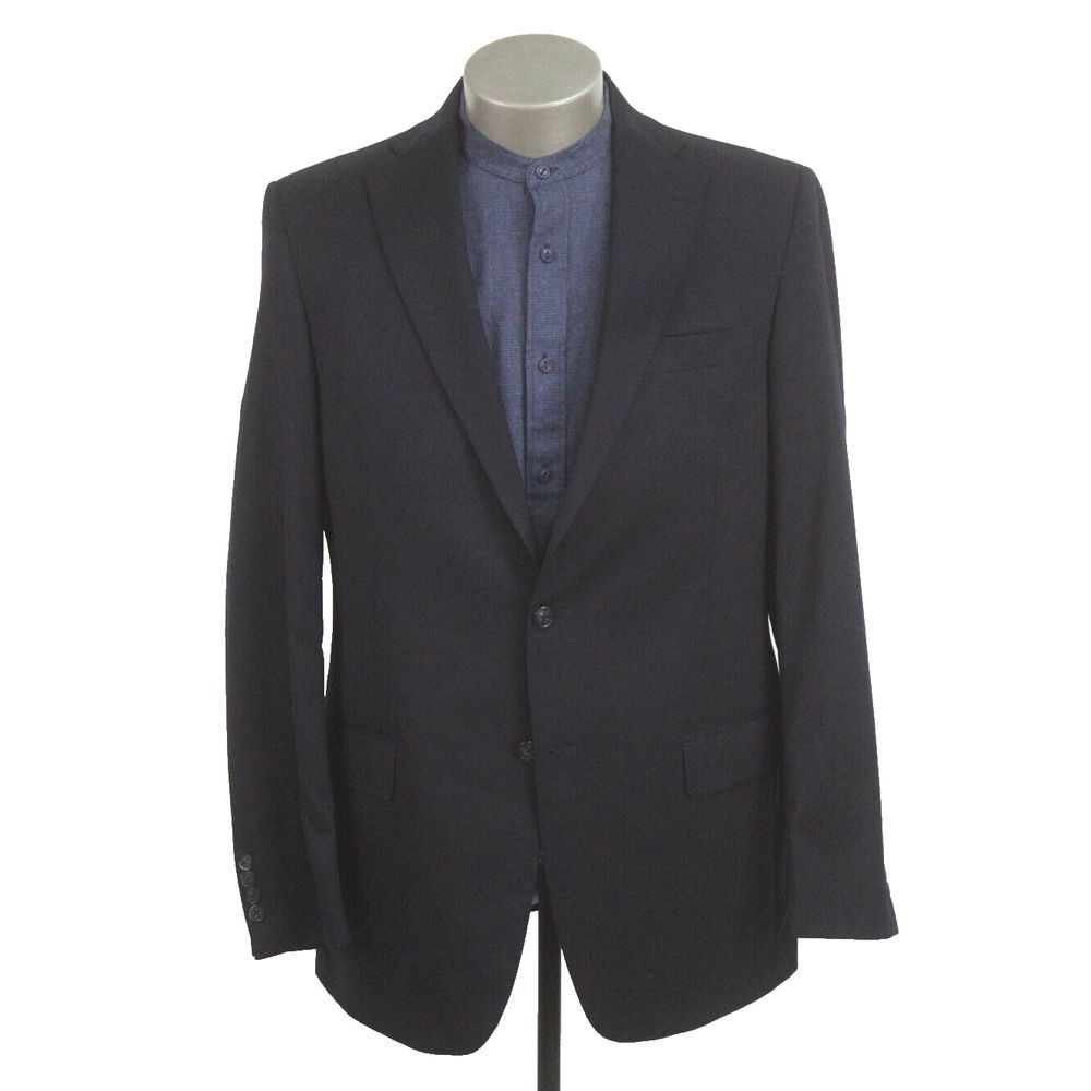 mens navy blue HART SCHAFFNER MARX blazer jacket sport suit coat chicago 41 42 L